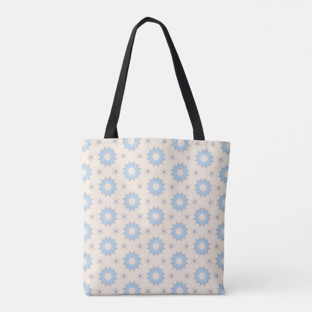 Blue Starburst Geometry Tote Bag (Back)