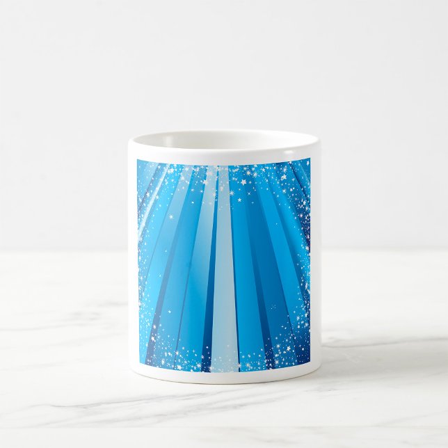 Blue Starburst Sparkle with Shining Light Rays Coffee Mug (Creator Uploaded)