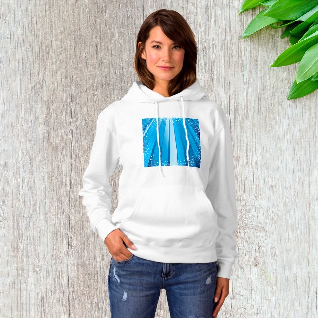 Blue Starburst Sparkle with Shining Light Rays Hoodie (Creator Uploaded)