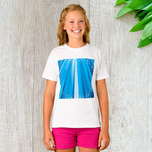 Blue Starburst Sparkle with Shining Light Rays T-Shirt