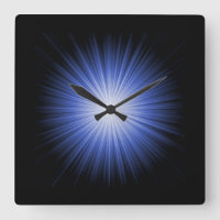 Blue Starburst Wall Clock