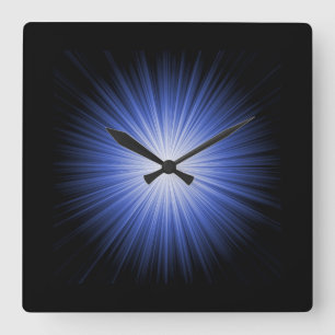 Blue Starburst Wall Clock