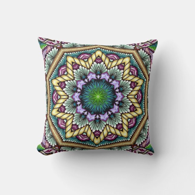 blue starbust zen-doodle cushion (Front)
