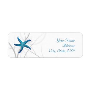 Blue Starfish and Silver Coral Return Address