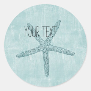Blue Starfish Classic Round Sticker