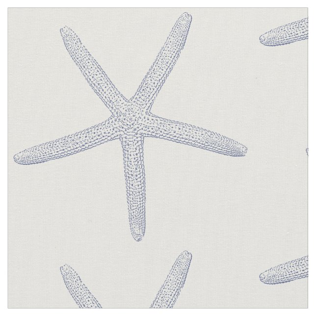 Blue Starfish Fabric (Close Up)