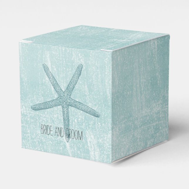 Blue Starfish Favour Box (Front Side)