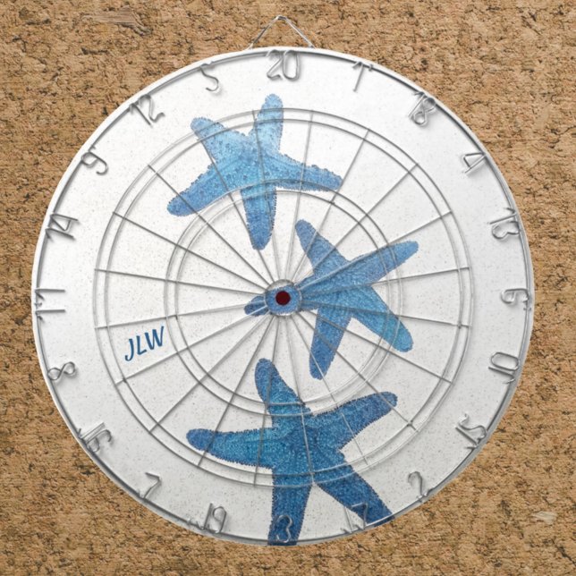 Blue Starfish Nautical  Coastal Dartboard (Creator Uploaded)