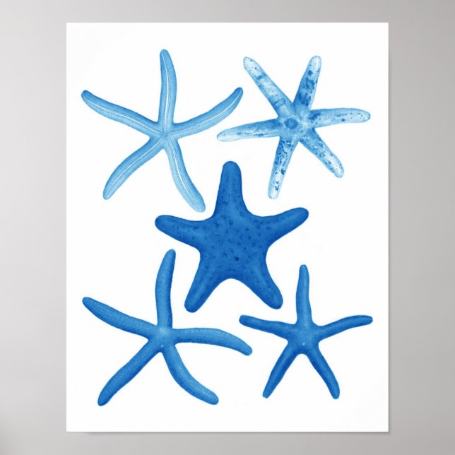 Blue Starfish no.1 beach wall decor (Front)