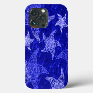 Blue Starfish Pattern iPhone 13 Pro Case