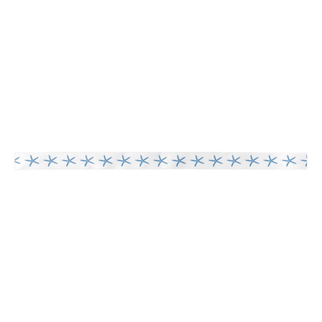 Blue Starfish Satin Ribbon (Front)