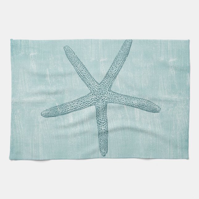 Blue Starfish Tea Towel (Horizontal)