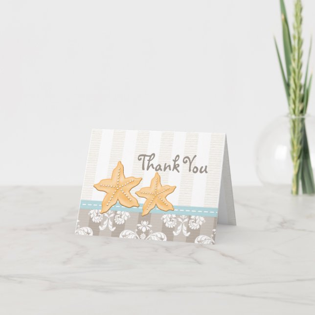 Blue Starfish Thank You Notes Cards (Front)