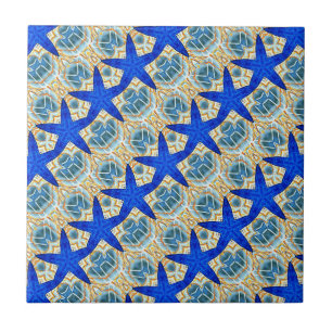blue starfish tile