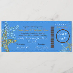 BLUE STARFISH WEDDING INVITATIONS