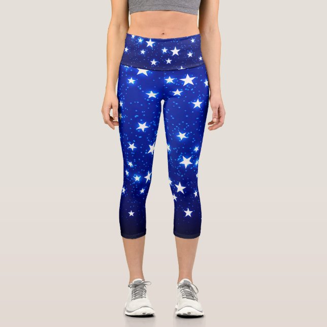Blue Stargazer Capri Leggings (Front)