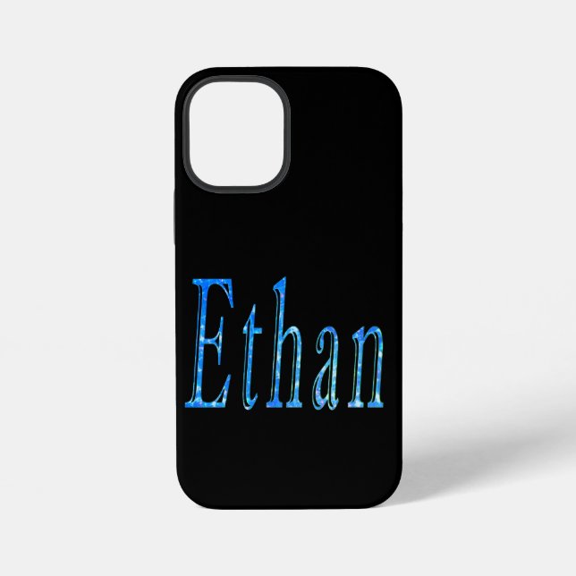 Blue Starry Ethan Name, iPhone Case (Back)