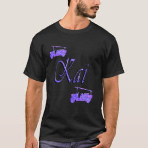 Blue Starry Kai Name With Fire Trucks, T-Shirt