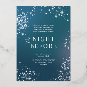 Blue Starry Night Before Wedding Rehearsal Dinner