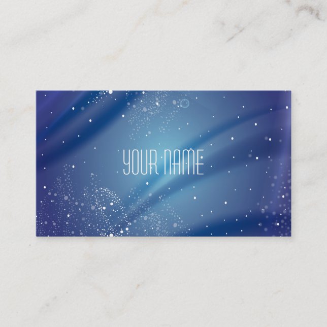 Blue Starry Night Dream Quote Business Card (Front)