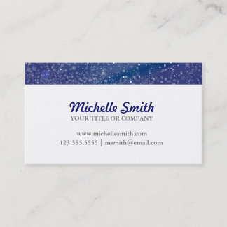 Blue Starry Night Monogram Business Card