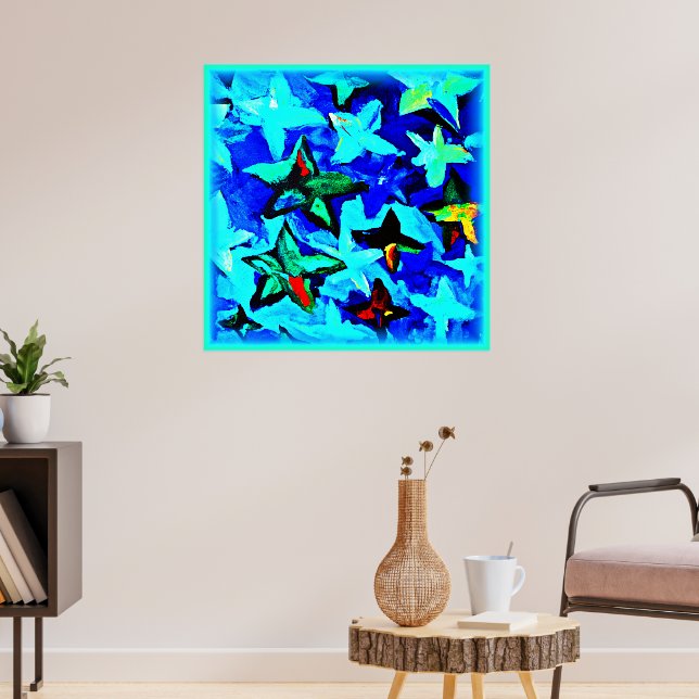 Blue Starry Night Sky. Buy Now Poster (Living Room 3)