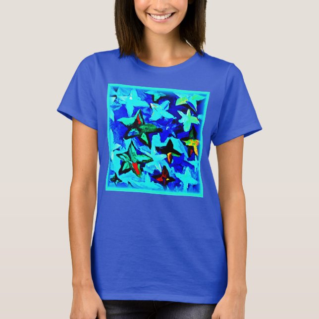 Blue Starry Night Sky. Buy Now T-Shirt (Front)