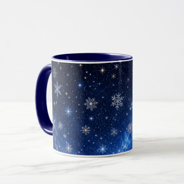 BLUE STARRY NIGHT SKY |  CELESTIAL MUG (Front Left)