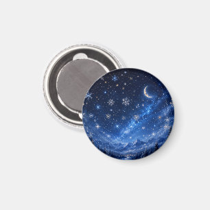 BLUE STARRY NIGHT SKY CELESTIAL REFRIGERATOR MAGNET