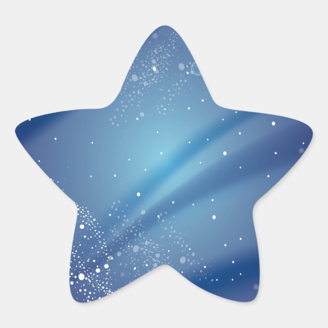 Blue Starry Night Template Star Sticker (Front)