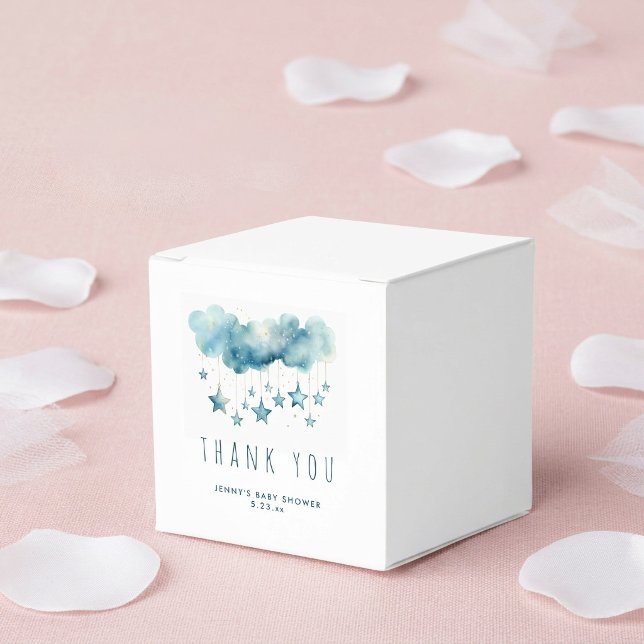 Blue starry sky and fluffy clouds thank you favour box (Blue starry sky and fluffy clouds thank you favor boxes)
