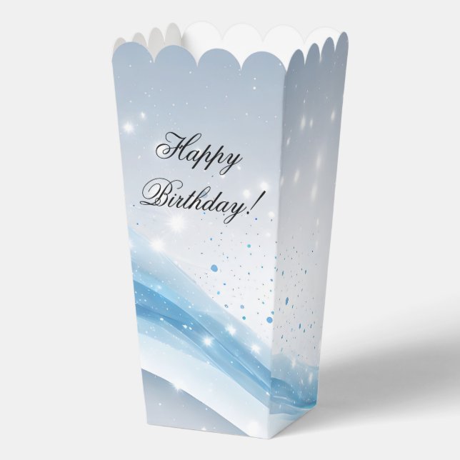 Blue Starry Sky Popcorn Box, Party Favor Box (Front)