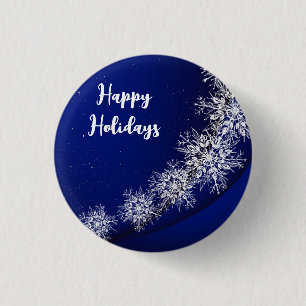 Blue Starry Sky With Ice Flakes 3 Cm Round Badge