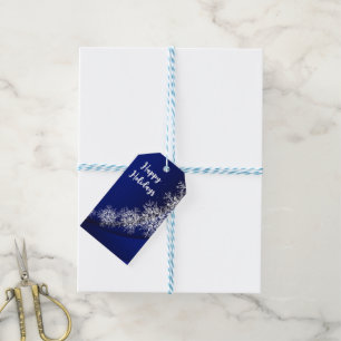 Blue Starry Sky With Ice Flakes Gift Tags