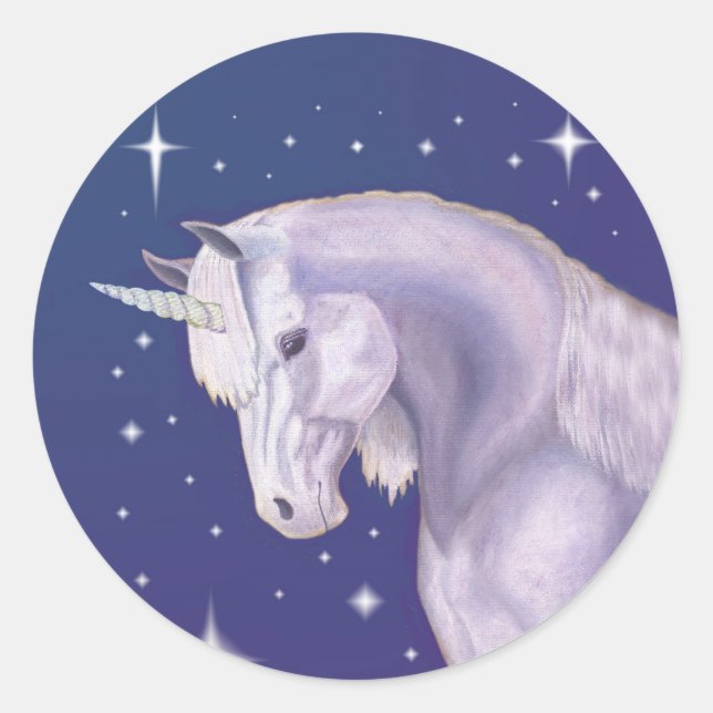 Blue Starry Unicorn sticker (Front)