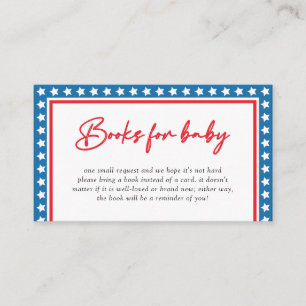 Blue Stars 4th of July Baby Shower Diaper Raffle Enclosure Card