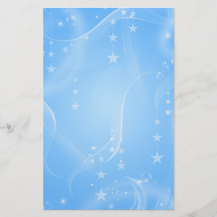 Blue Stars and Swirls Holiday Stationery