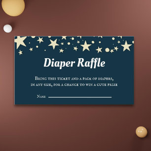 Blue Stars Baby Shower Diaper Raffle Enclosure Card