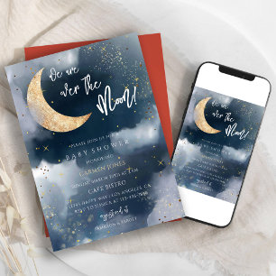 Blue Stars Baby Shower Invitation
