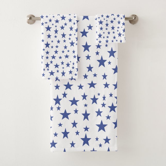 Blue Stars Bath Towel Set (Insitu)