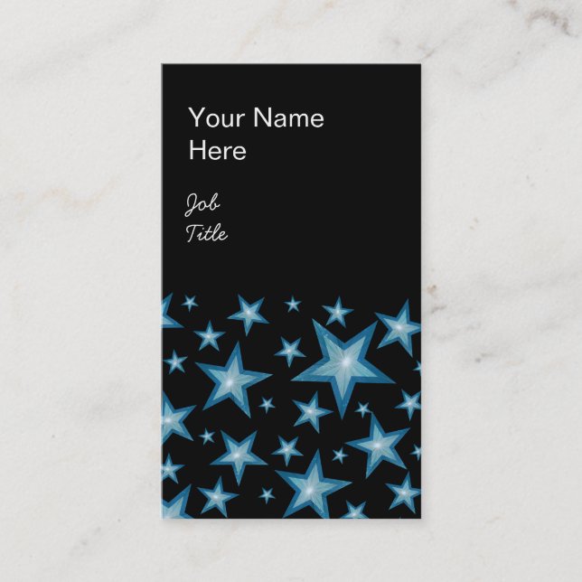 Blue Stars business card black portrait (Front)