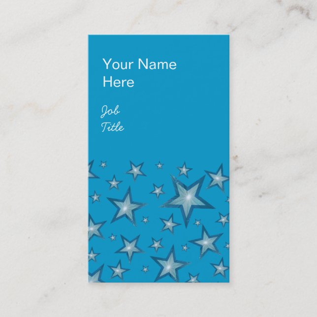 Blue Stars business card blue portrait (Front)
