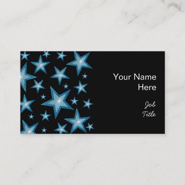 Blue Stars business card side black (Front)