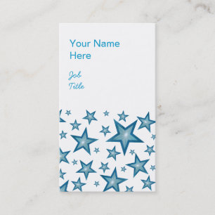 Blue Stars business card white portrait