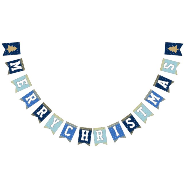 Blue Stars Christmas Party Bunting (All)