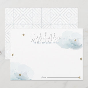 Blue Stars & Clouds Baby Shower Advice Cards