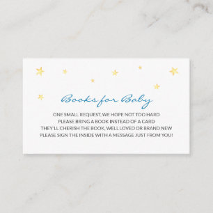 Blue Stars Elephant Books for Baby Insert card