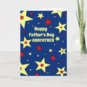Blue Stars Godfather Happy Father's Day Card