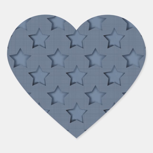 Blue stars heart sticker (Front)