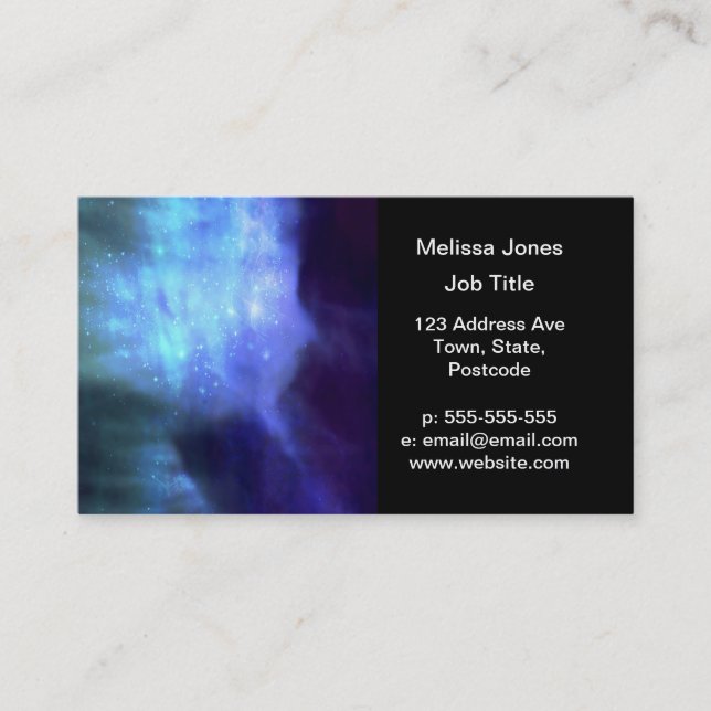 Blue stars in space business card (Front)